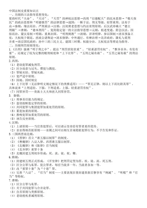 2013年法硕狂背法制史重要知识总结