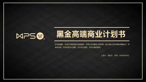 黑色大气高端商业计划书PPT模板