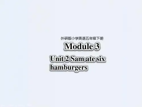 五年级下册英语课件-Module3 unit2 Sam ate six hamburgers∣外研社(三起) (共24张PPT)