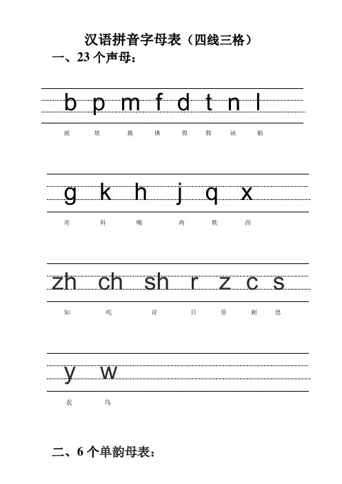 汉语拼音字母表