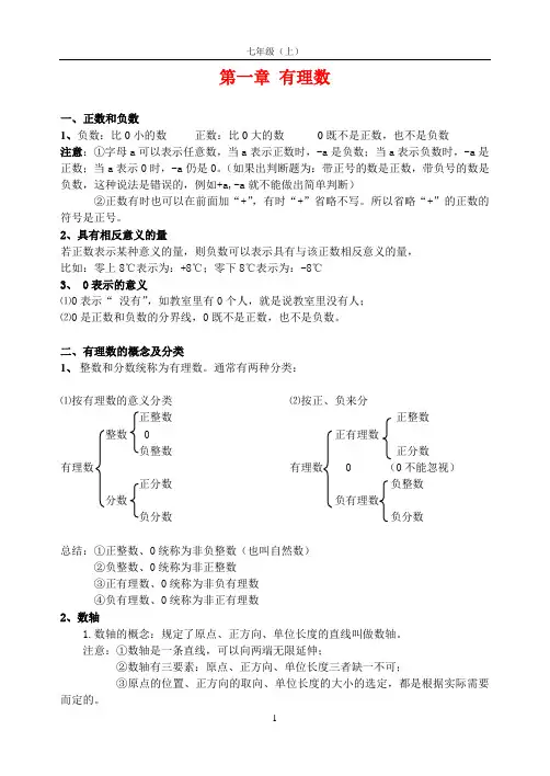 第一章 有理数知识点