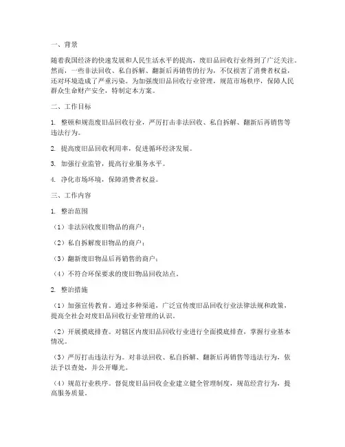 废旧品回收专项整治方案