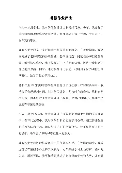 暑假作业评比