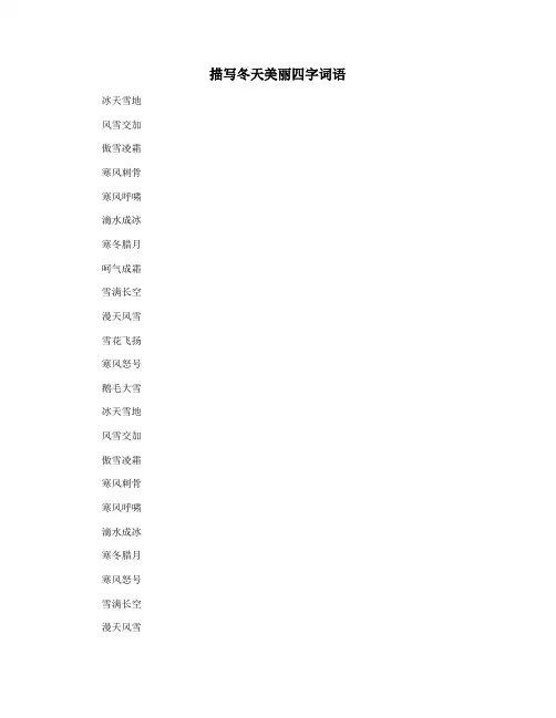 描写冬天美丽四字词语