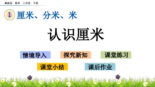 二年级下册数学课件-1.2 认识厘米 冀教版