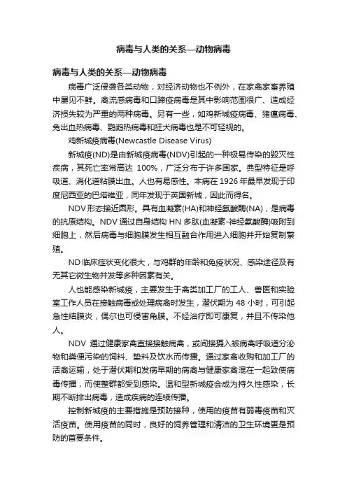 病毒与人类的关系—动物病毒