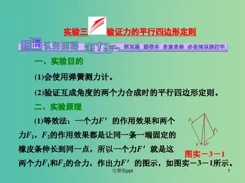 高考物理一轮复习 实验三 验证力的平行四边形定则课件