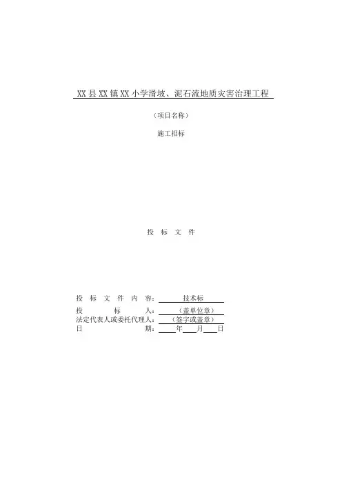 场地滑坡泥石流地质灾害治理施工组织设计(投标文件)_secret