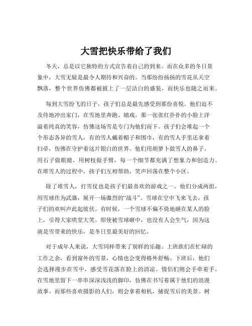 大雪把快乐带给了我们