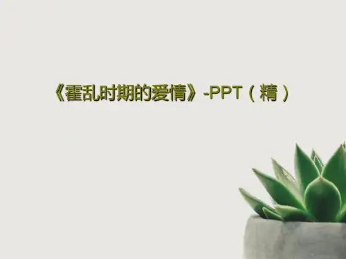 《霍乱时期的爱情》-PPT(精)15页PPT