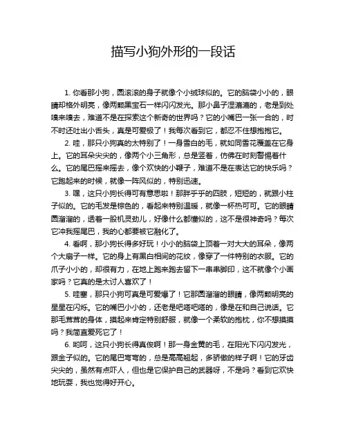 描写小狗外形的一段话