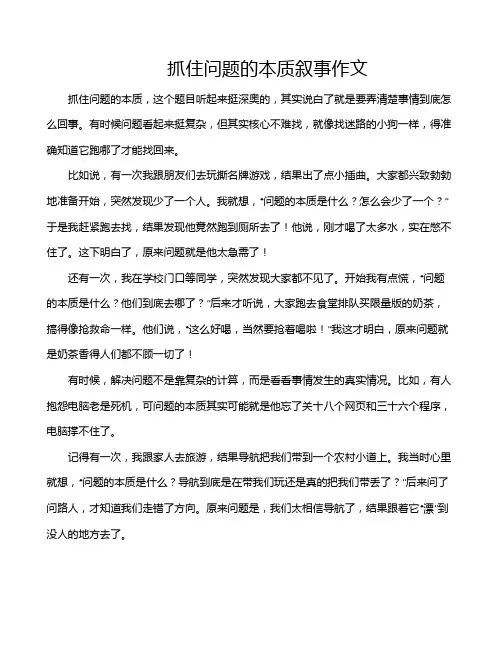 抓住问题的本质叙事作文