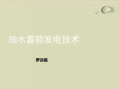 抽水蓄能发电技术培训讲义PPT课件( 39张)