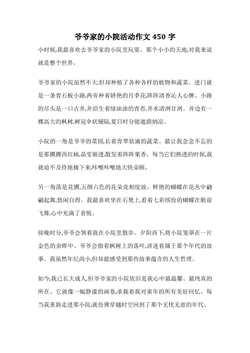 爷爷家的小院活动作文450字