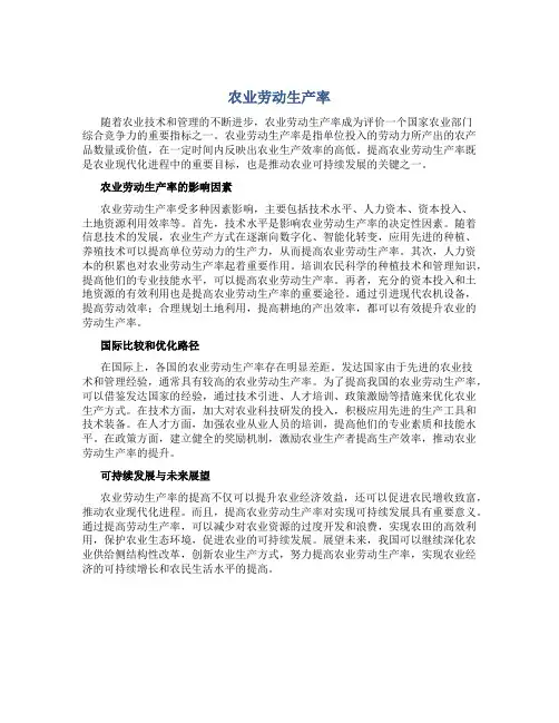 农业劳动生产率