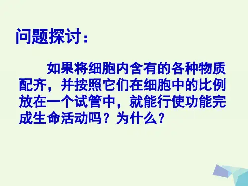 高中生物第三章第一节《细胞膜——系统的边界》课件新人教版