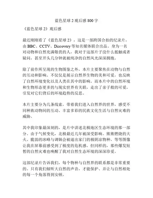 蓝色星球2观后感800字
