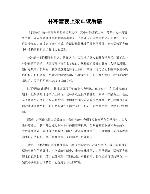 林冲雪夜上梁山读后感