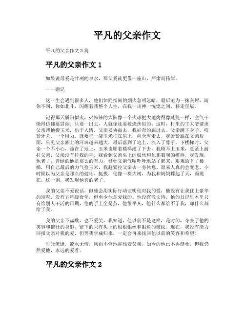 平凡的父亲作文