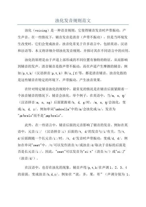 浊化发音规则范文