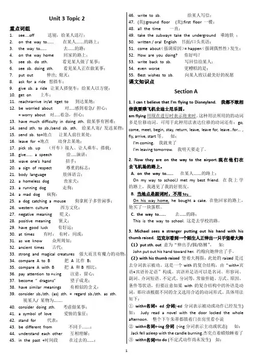 英语仁爱班九年级Unit3Topic2重点知识点