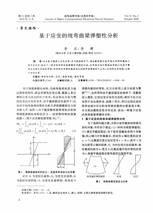基于应变的纯弯曲梁弹塑性分析