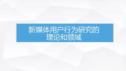 《新媒体用户分析》PPT 第三章 3.1.2新媒体用户行为研究的理论和领域