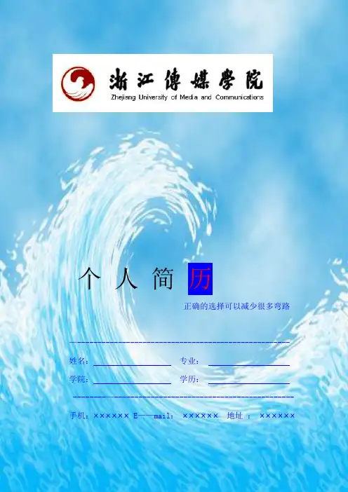 浙江传媒大学个人简历模板