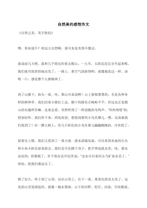自然美的感悟作文