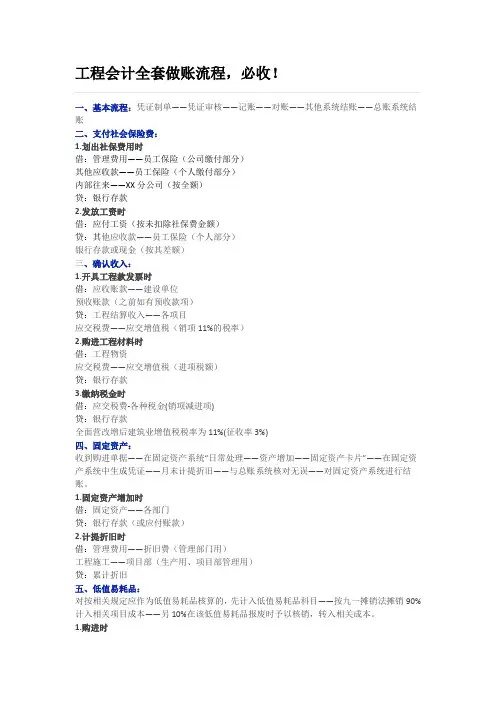 工程会计全套做账流程