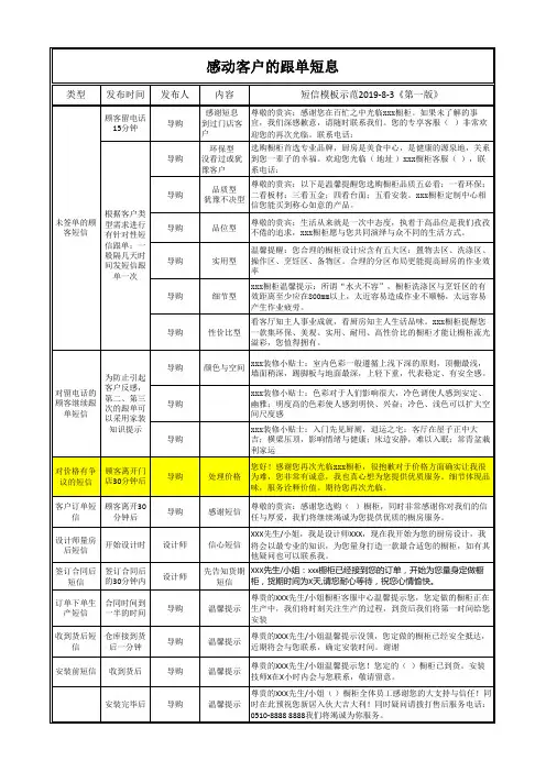 感动客户的跟单短息