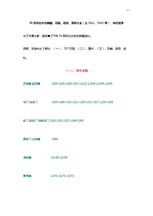 74系列芯片引脚图