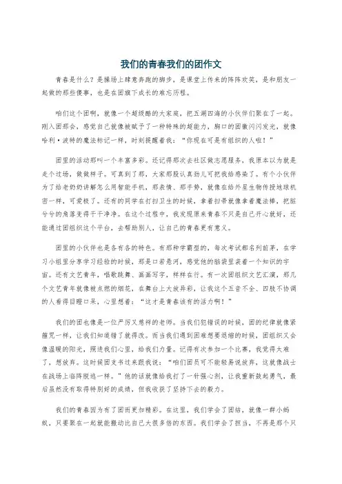 我们的青春我们的团作文