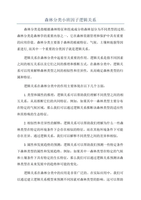 森林分类小班因子逻辑关系