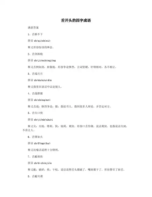 舌开头的四字成语