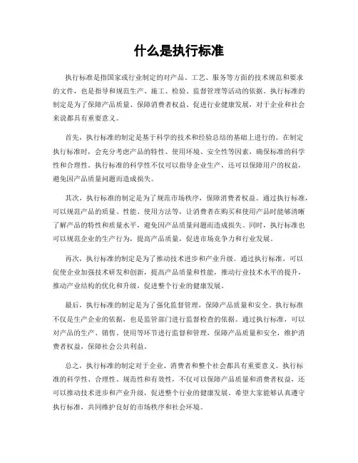 什么是执行标准