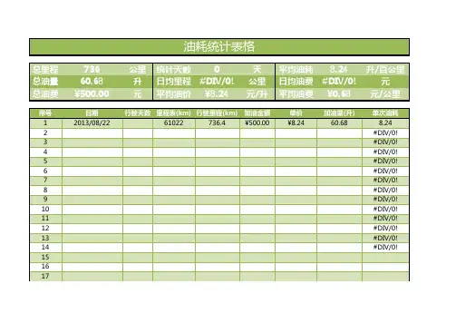 油耗计算表格