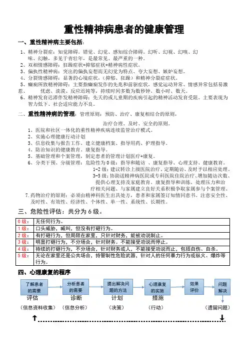 重性精神病患者危险性评估