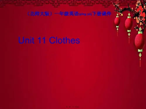 一年级英语下册 unit 11clothes(1)课件 