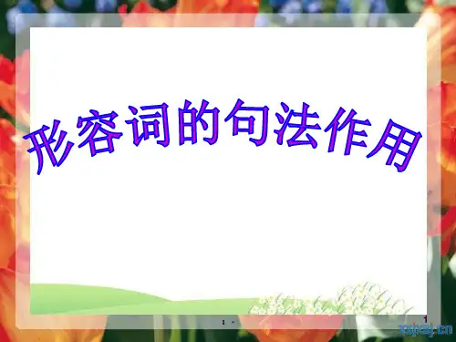 英语中形容词的用法ppt课件