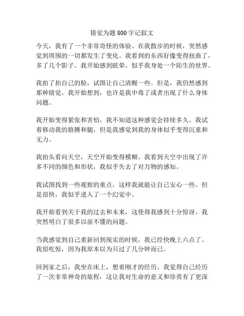 错觉为题800字记叙文