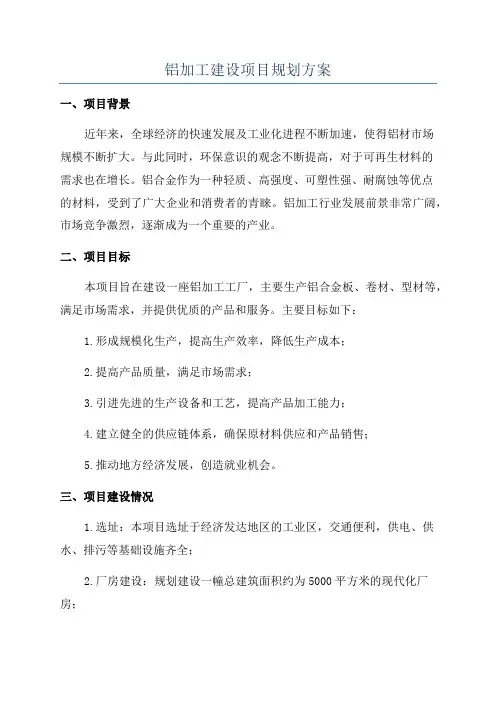 铝加工建设项目规划方案