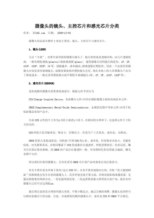 摄像头的镜头及感光芯片