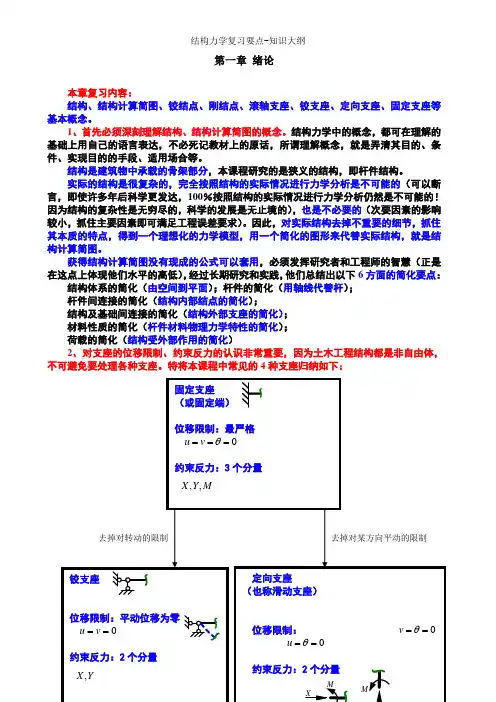 结构力学复习要点知识大纲