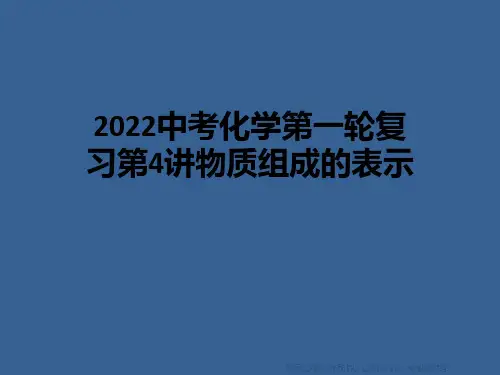 2022中考化学第一轮复习第4讲物质组成的表示