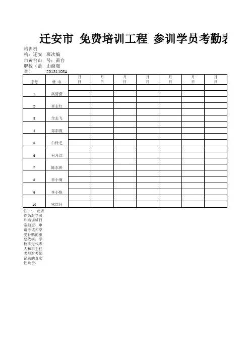东安培训花名册