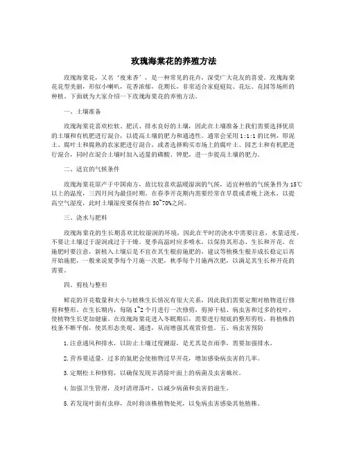 玫瑰海棠花的养殖方法
