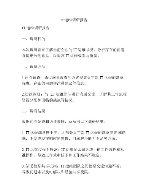 it运维调研报告