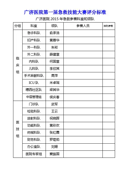 技能评分标准