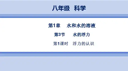 浙教版科学8年级上册 第1章  第3节 水的浮力  第1课时